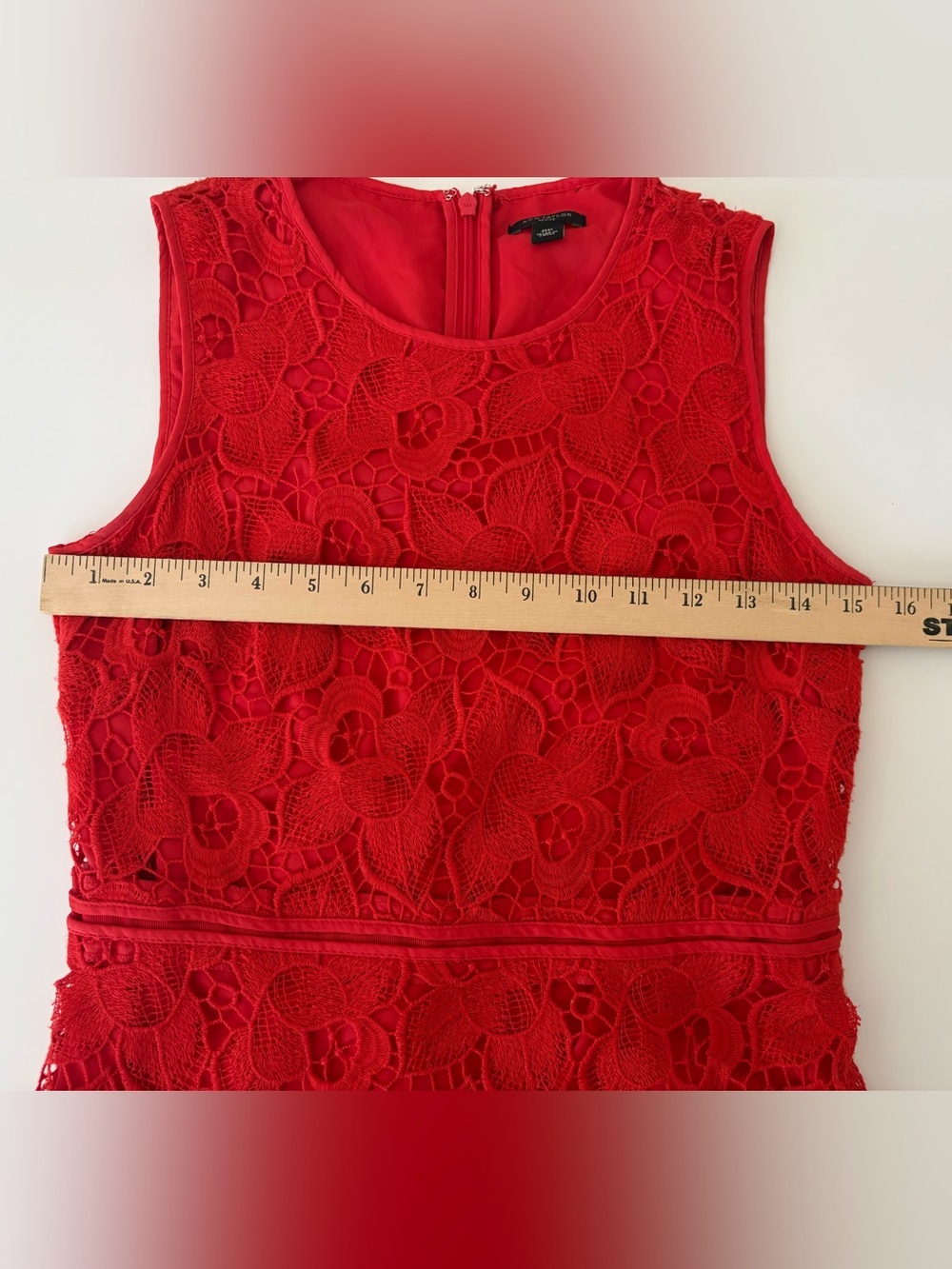 Ann Taylor Red Floral Lace Midi Dress - Picture 10 of 12
